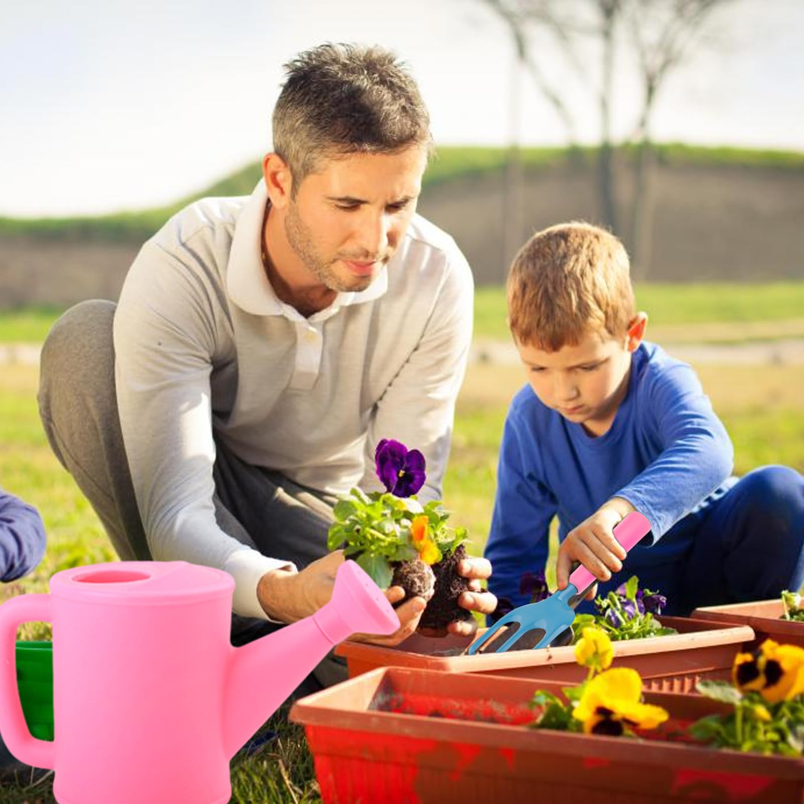 Outils Jardin pour Éducatifs STEM | Kit D'outils De Jardinage Avec Tablier Et Gants pour Extérieur Cour Pelouse Plage Anniversaire Pâques Garçons