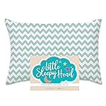 Little Sleepy Head Toddler Pillowcase, 100% Cotton & Hypoallergenic Pillow Case for Toddler Pillow, Snug Fit Envelope Pillowcase, 13x18 Pillowcase, Pilllow Sold Separately (Chevron Teal)