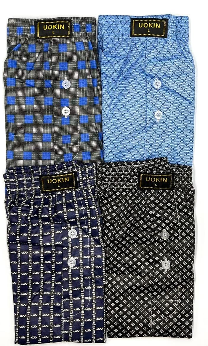 FABRIK Mens Boxer Shorts Boxers with Open Fly Classic Wear PACK OF 4