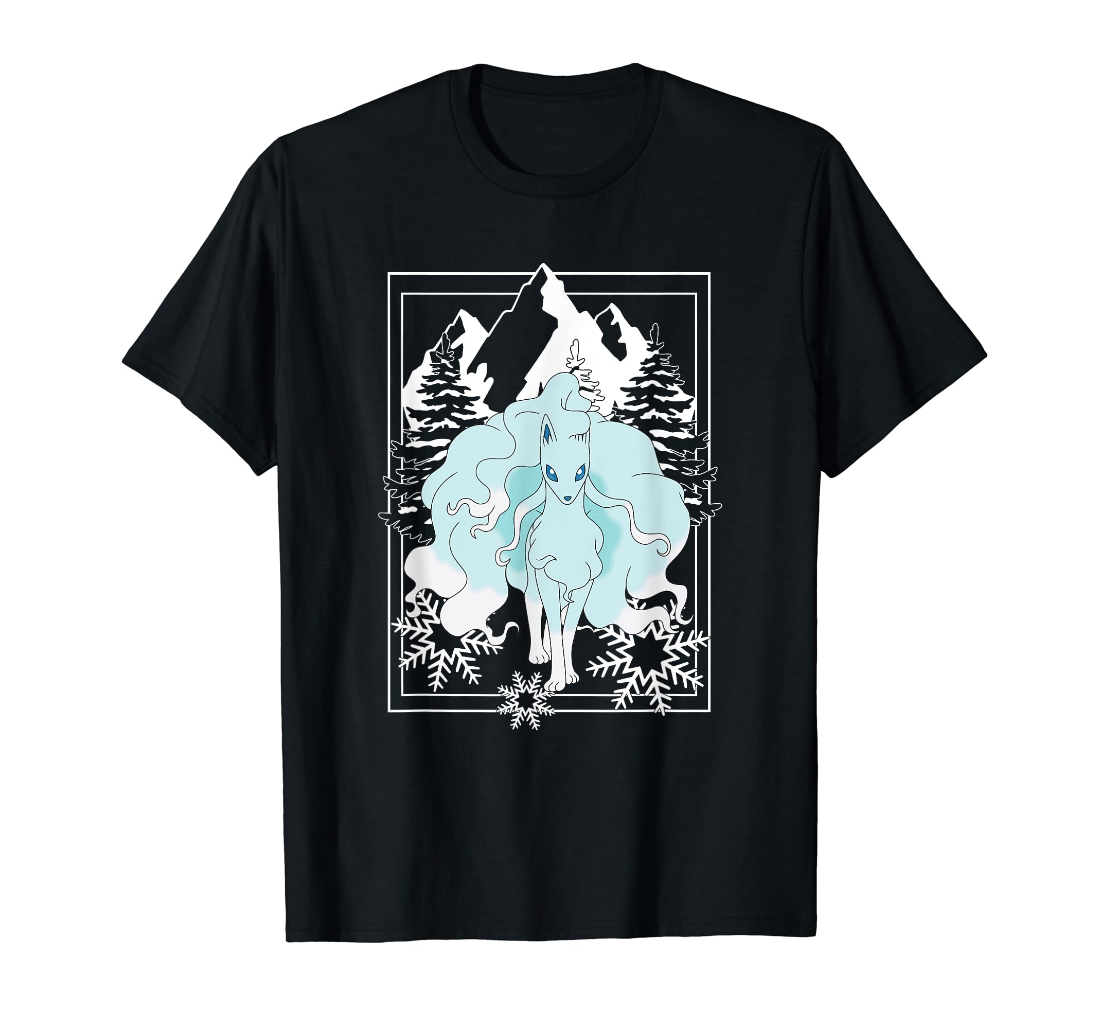 PokémonAlolan Ninetales Frozen Mountains Retro Portrait T-ShirtOEKO-TEX STANDARD 100