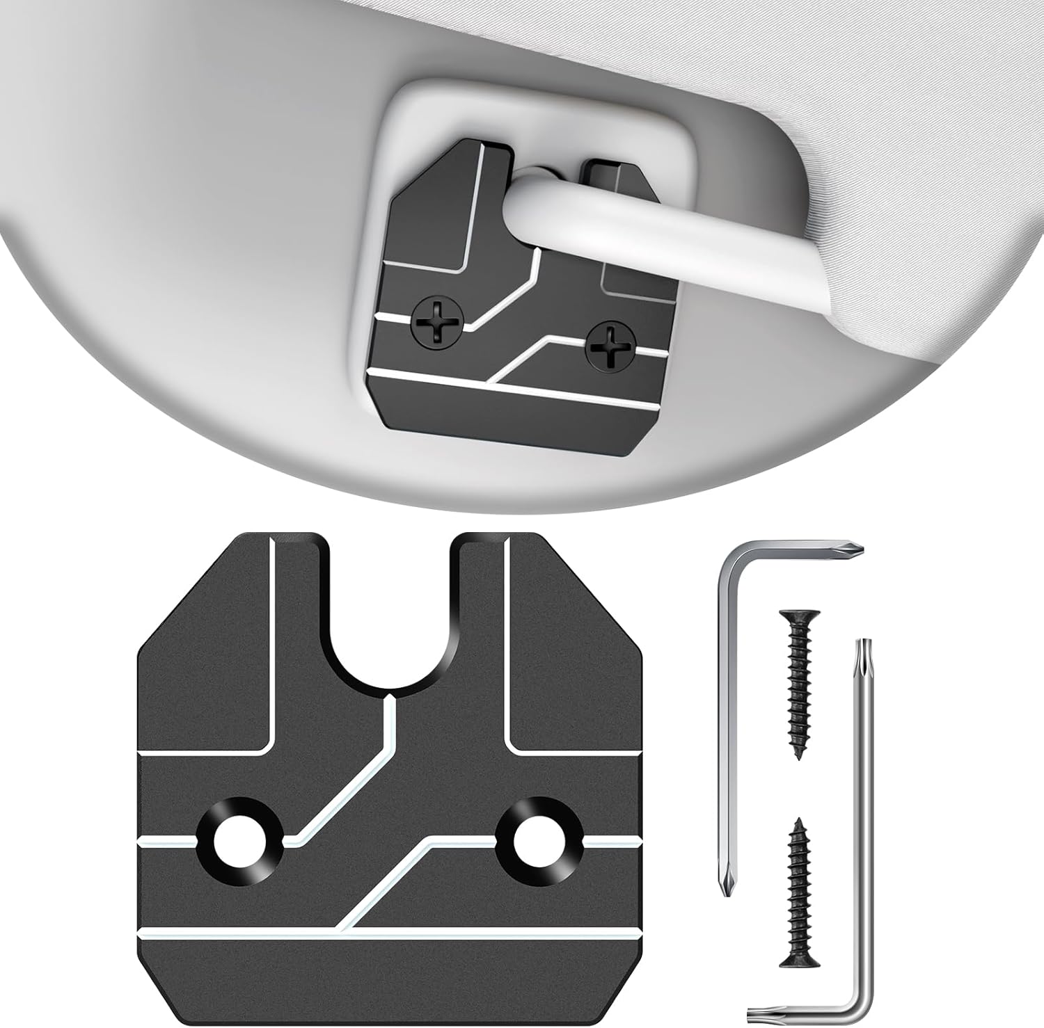 Veharvim Sun Visor Repair Kit Fits for Dodge RAM 1500 Trucks 2019-2023, Aluminum Sun Visor Repair kit (Style1, 1 Pack)