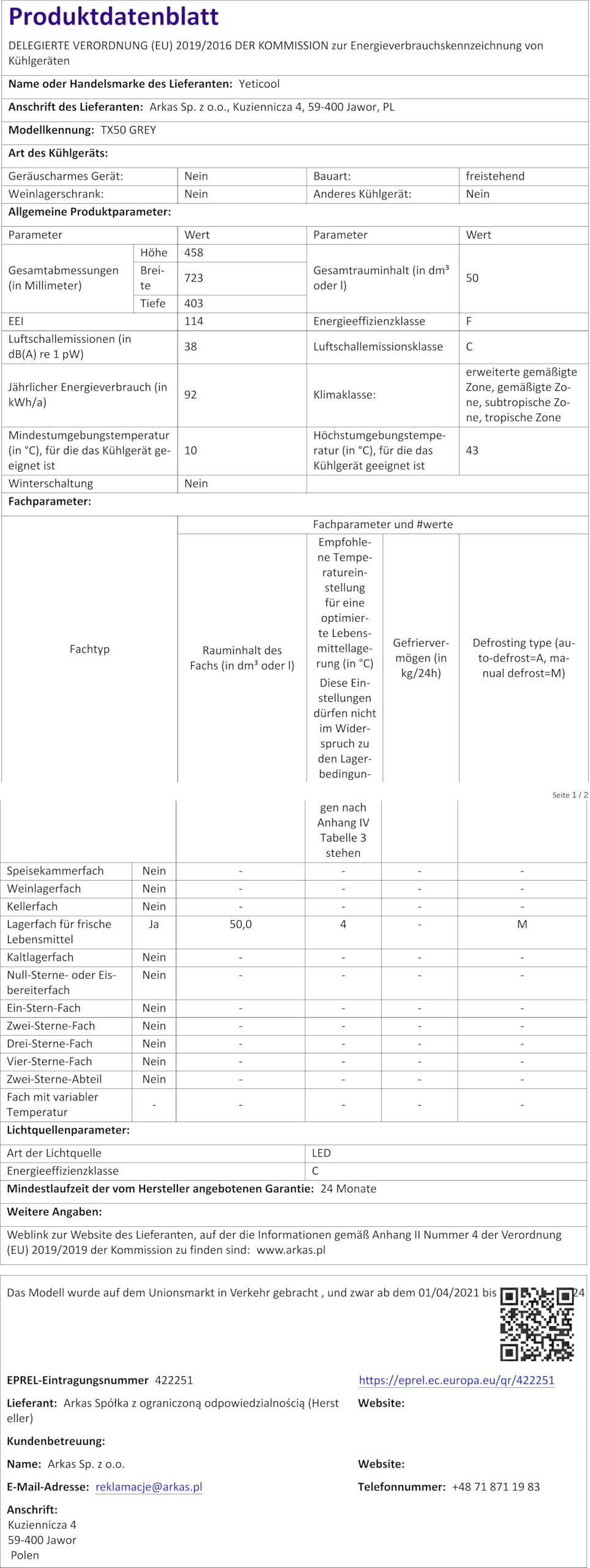Yeticool TX50 Grey elektryczna lodówka kompresorowa, Dual-Zone, sterowanie aplikacją przez Bluetooth, 12/24 V i 230 V, do samochodu, ciężarówki, łodzi