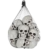 10 Mini Halloween Skull Heads - Skull Decor for Party, Table Decor, Home Gift