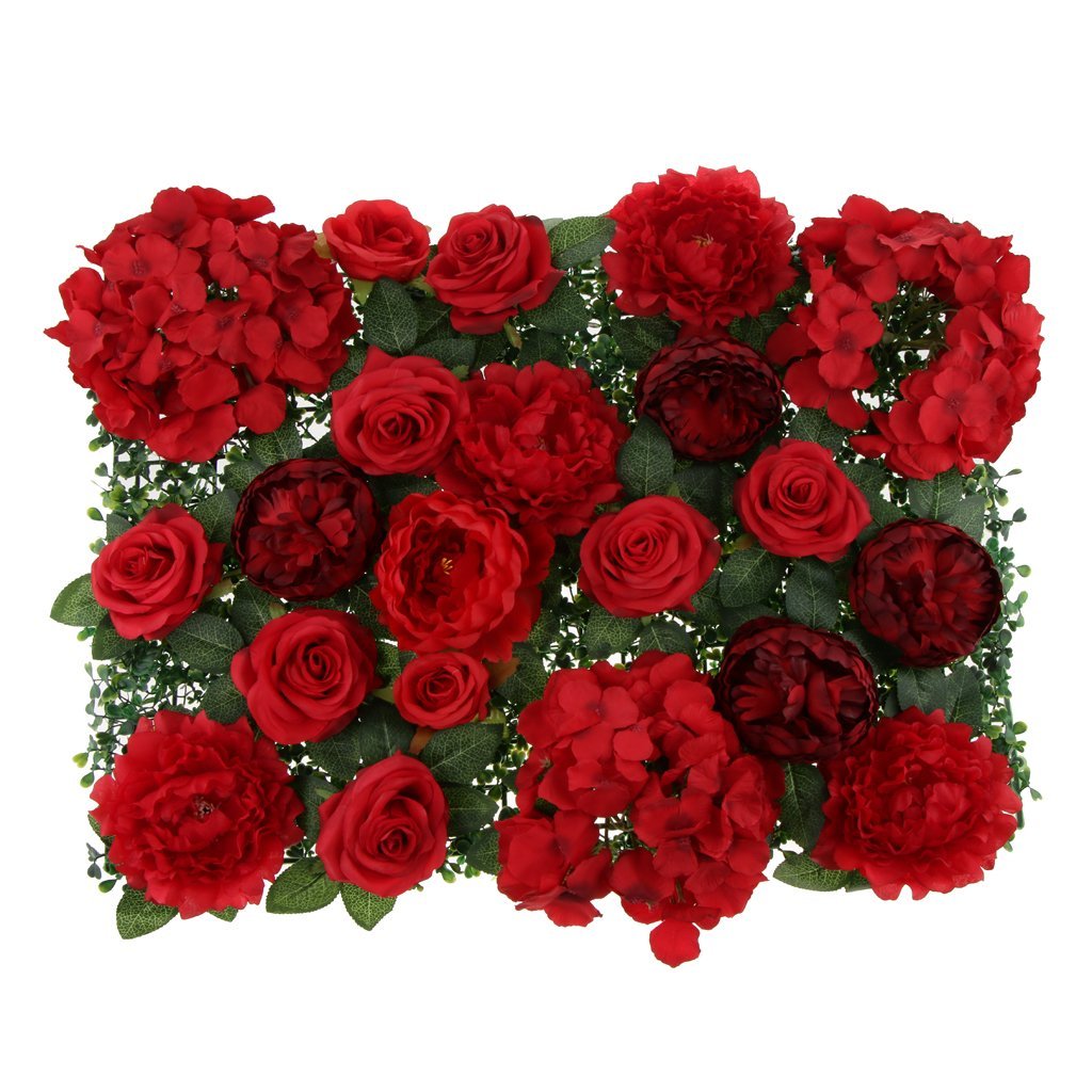Kunstblumen Panel Wand Künstliche Rose Pfingstrosen Hortensie Blütenwand für Hochzeit Dekoration