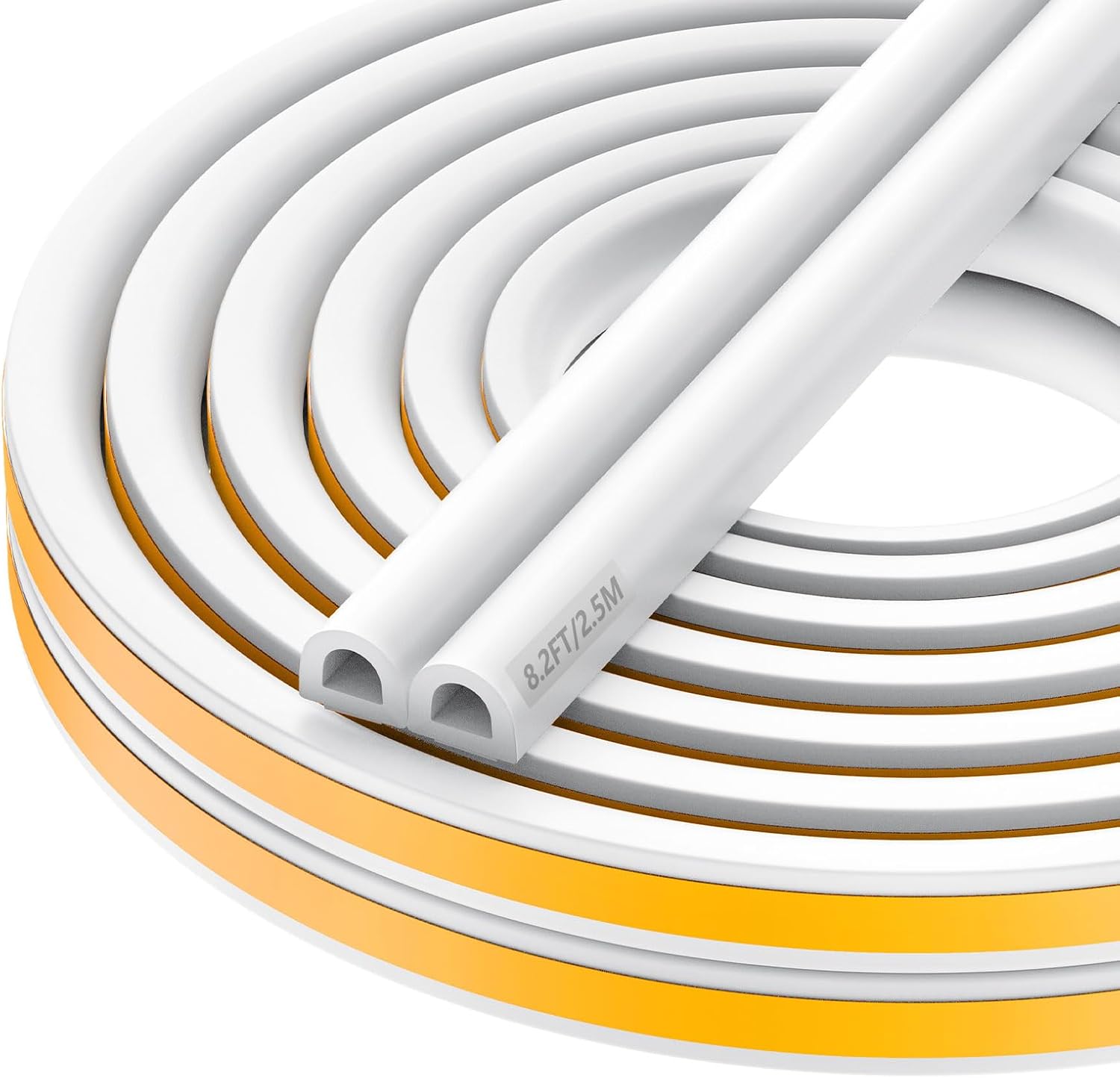 Nest Wood Foam Door and Window Seal Strip, High Elasticity, High Adhesion Rubber Insulation Tape, Windproof Soundproof Door Foam (White, 6.5FT/2meters)