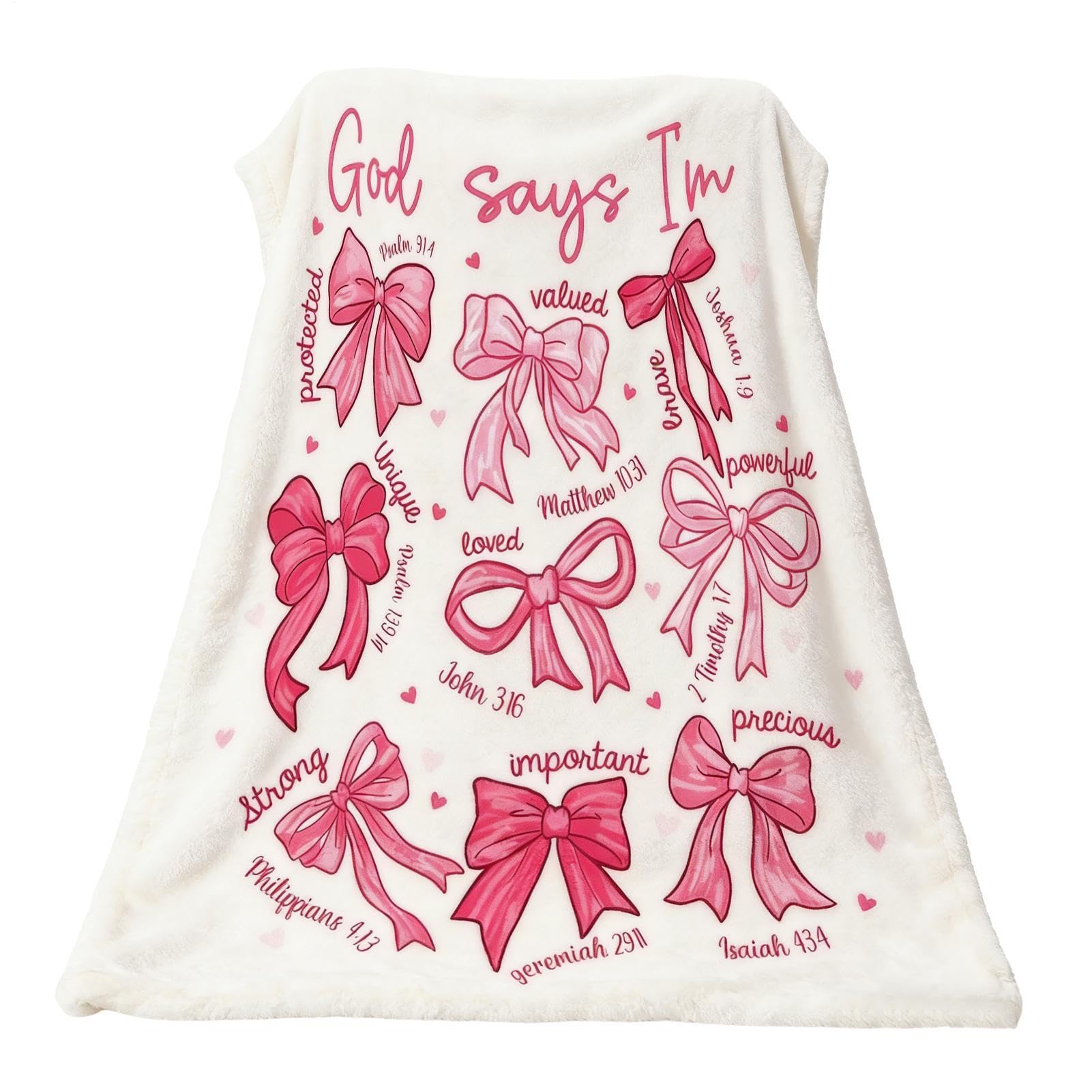 Couverture de Noël et jeté de canapé doux 99 x 130 cm : plaid salon rose et chambre fille