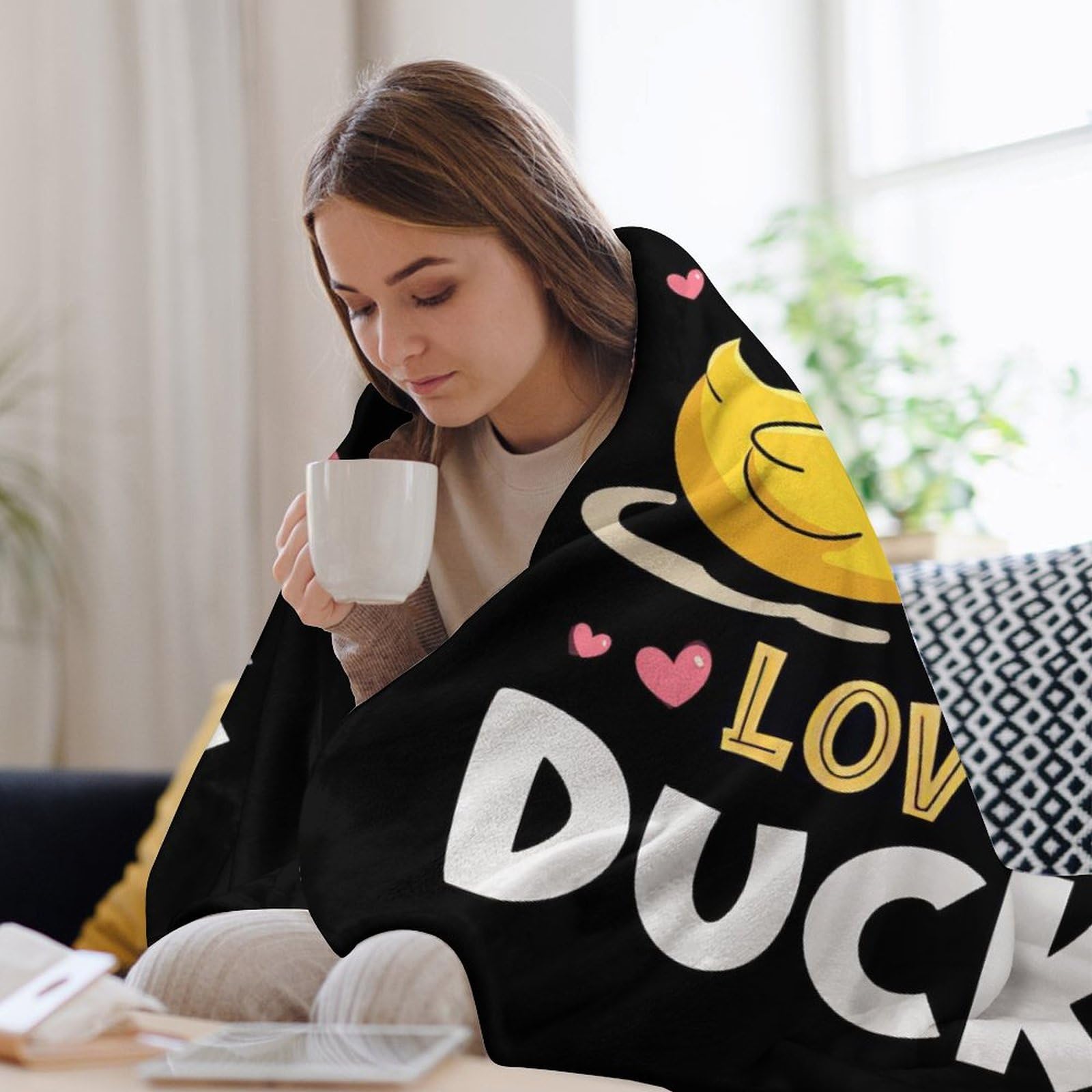 Duck Print Flannel Blanket – Cute Cozy Throw For Bed, Sofa, Or Gift 60x50 Inches - View #4