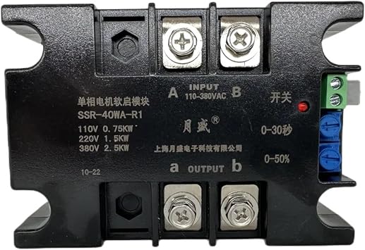 AVIMYA 220V Single-Phase Intelligent Motor Soft Starter Soft Start Module Soft Start 50-60HZ Compatible 2/4/6/8KW Color SSR-100WA-R14KW