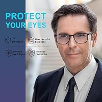 Vista 7 de 4 Pack Progressive Multifocus Reading Glasses for Men Women TR90 Sports Style Anti-Blue Light Computer Readers Negro