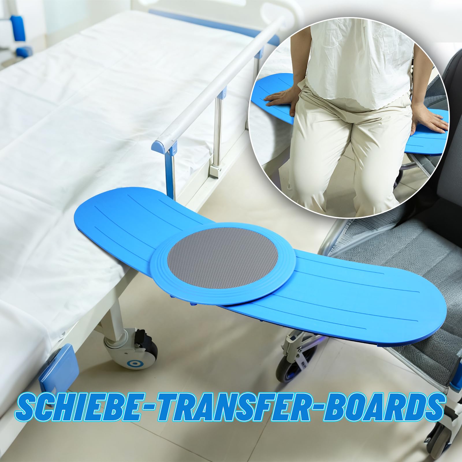 Tavola di trasferimento, capacità di carico 170 kg, con disco per sedia a rotelle, pazienti, anziani, dalla sedia a rotelle al letto, WC, vasca, auto