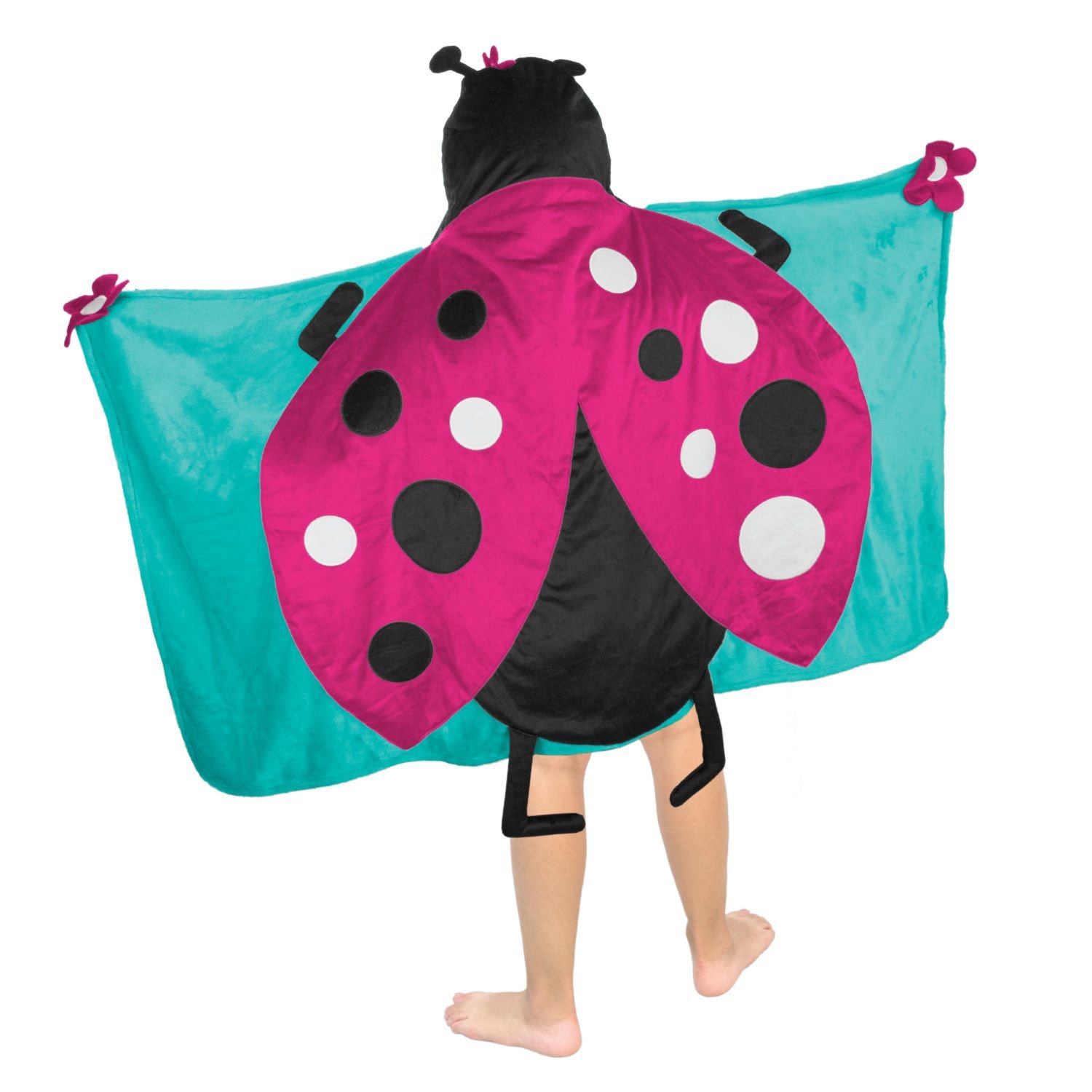 Best Brands Character Hooded Throw 27 in X 52 in (Black Ladybug)