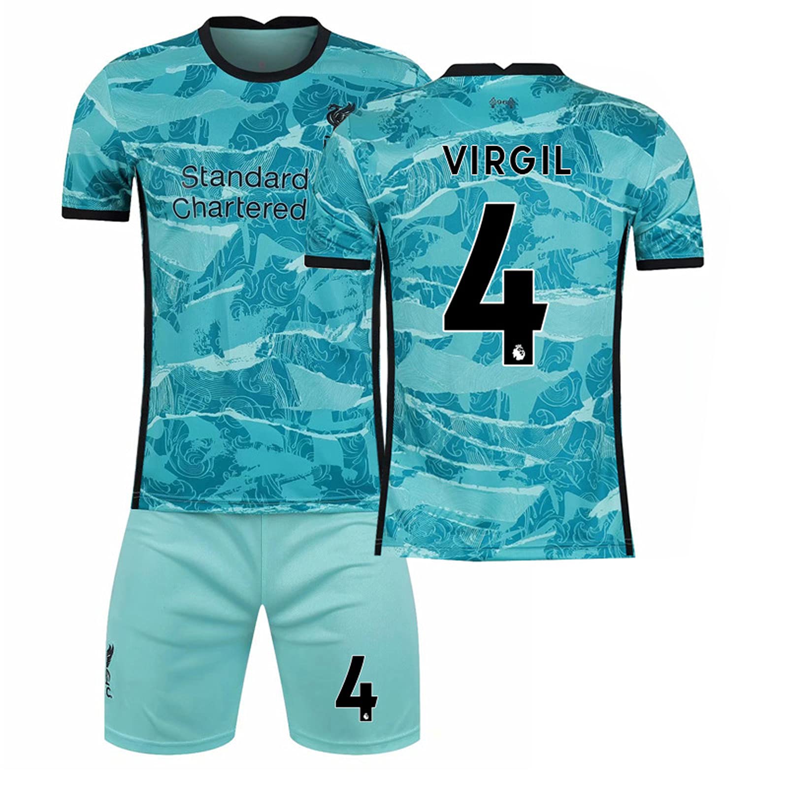 Amazon Co Jp サッカーユニフォーム サッカーユニフォーム21年新しいリバプールサッカークラブユニフォームアウェイジャージvirgil No 4サッカーウェア レプリカ快適で 生地通気性とウェアラブル練習着サッカーユニフォームtシャツセット 誕生日贈り物 Size 24