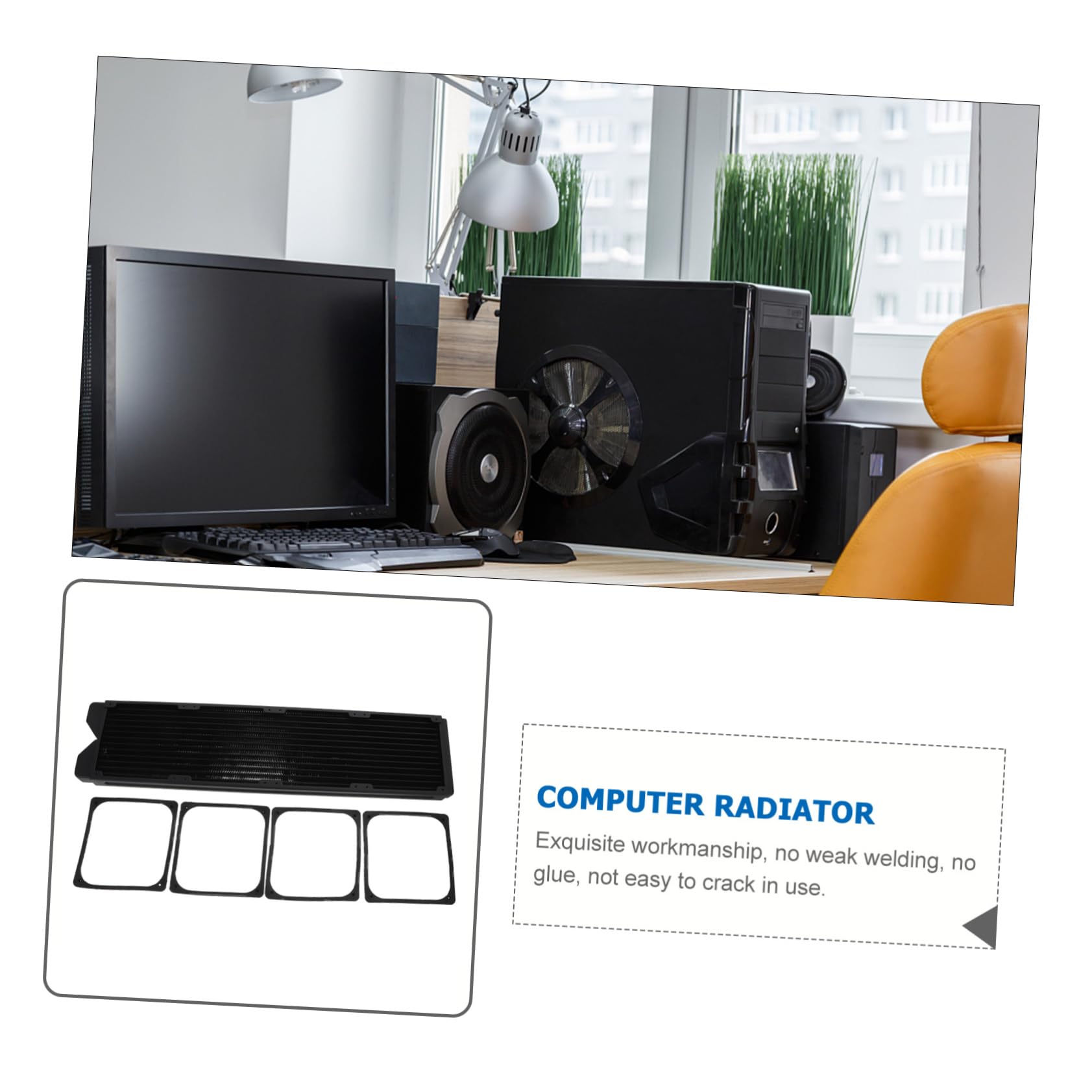 Radiateur pour Refroidissement par Eau 480 MM, Accessoires Informatiques, Cuivre, Chauffage CPU, Refroidisseur Ordinateur Portable Silencieux