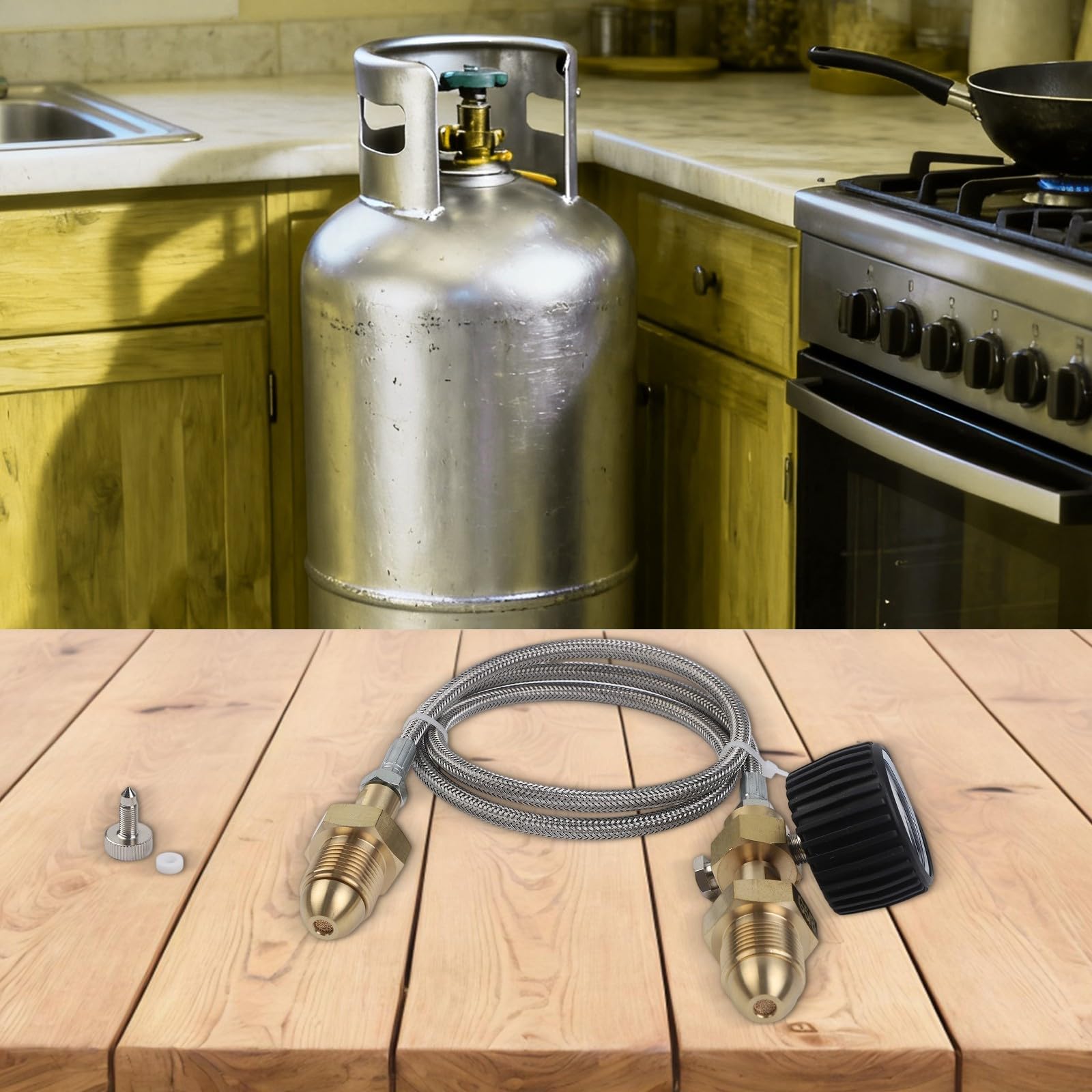 Manguera adaptador de transferencia de estación de llenado para BS 341 No 3 UK Argon Cylinder G 5/8 RH a G 5/8 RH de acero inoxidable de alta presión, múltiples tipos de recarga segura