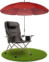 STYNGARD Chair Parasol for Sun Lounger with UV Protection 50+/120 cm Dome Size with Overhang - Clamp Umbrella Camping Chair - Umbrella for Chair with Universal Clamp Model San Francisco