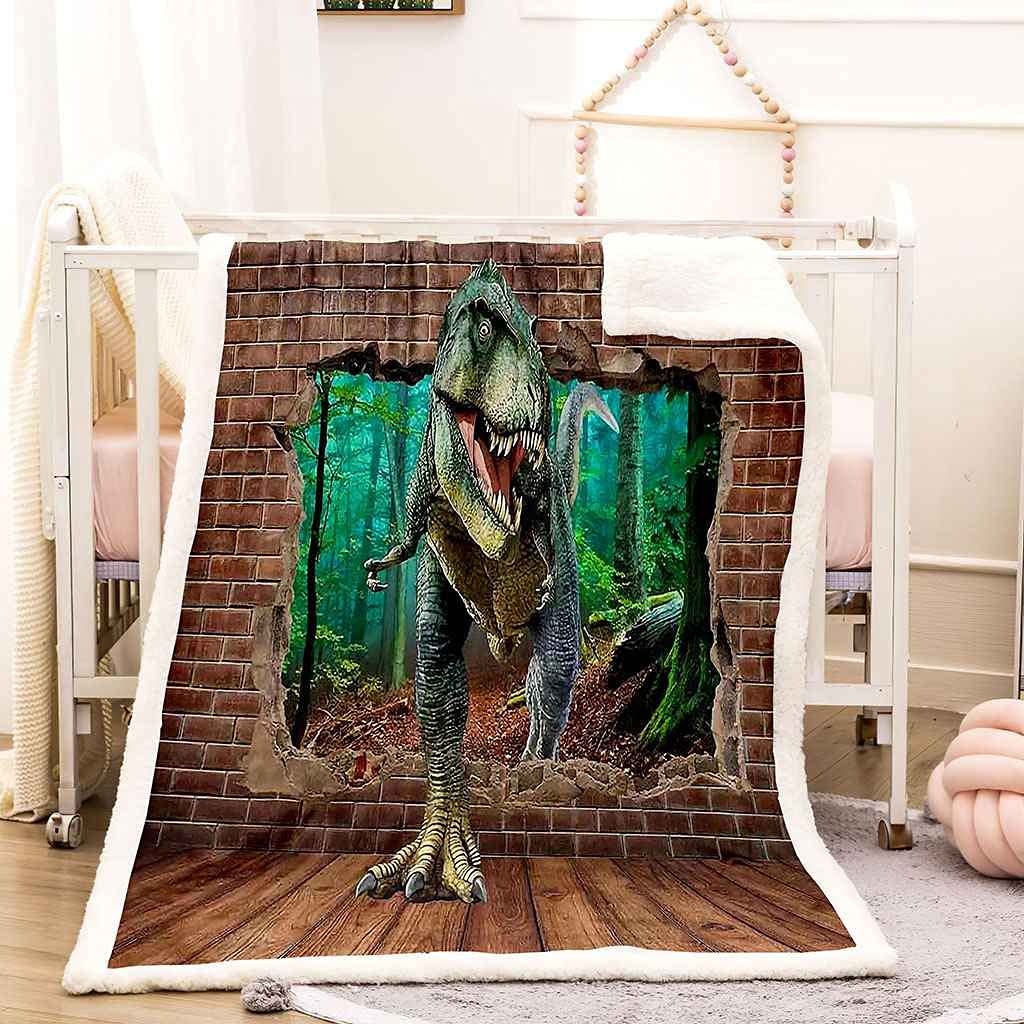 Coperta In Flanella Con Stampa Dinosauro Sorridente – 150x130 Cm, Morbida, Leggera E Pieghevole, Stampa Digitale HD, Per Divano, Letto, Cameretta, Ufficio E Viaggio