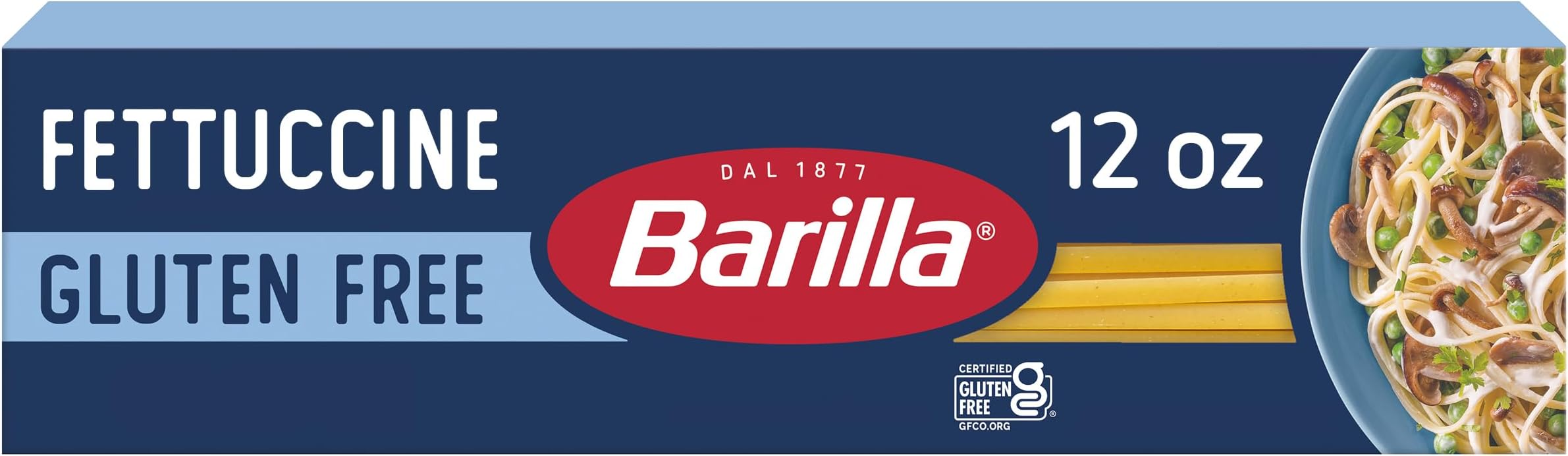 BARILLA Gluten Free Fettuccine, 12 Ounce - Non-GMO Gluten Free Pasta Made with Blend of Corn & Rice - Vegan Pasta