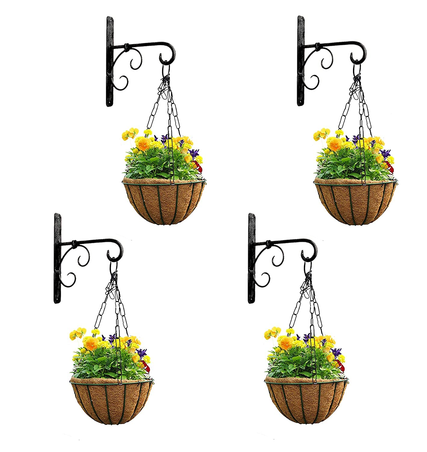 INTENSE ART Metal Wall Hanging Plant Hook for Planters Lanterns Bird Feeders Wind Chimes Hanging Baskets Ornaments String Lights Indoor Outdoor Balcony Set of 4 (Black) (B0BMVDJK28) Amazon Price History, Amazon Price Tracker