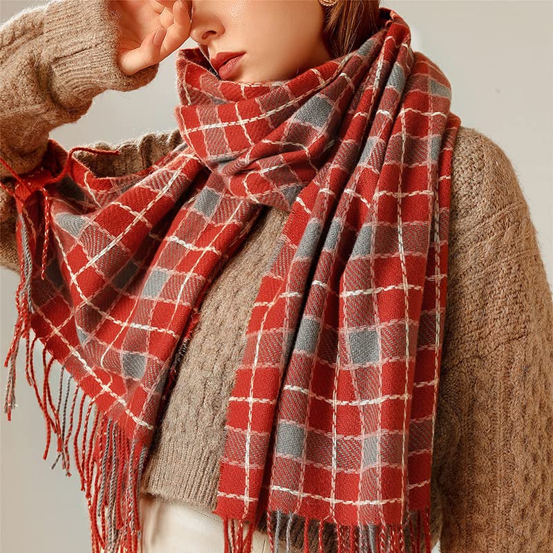 Sciarpa Scialle Sciarpa invernale donna calda stile coreano plaid sciarpe womans inverno caduta calda sciarpa grande sciarpa tartan wrap scialle Stola Elegante