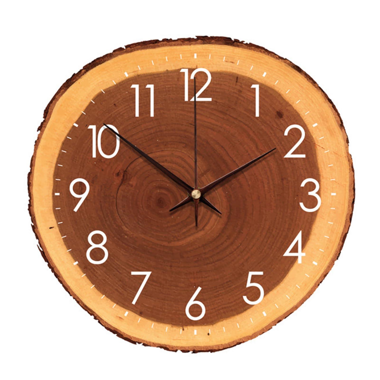 Sohodoo E Farmhouses Wood Grains Annual Rings Wall Clock,Annual Ring Tre Stump Design,Quiet Quartzs Not Ticking Battery Operated For Living Room Decors Wall Clock