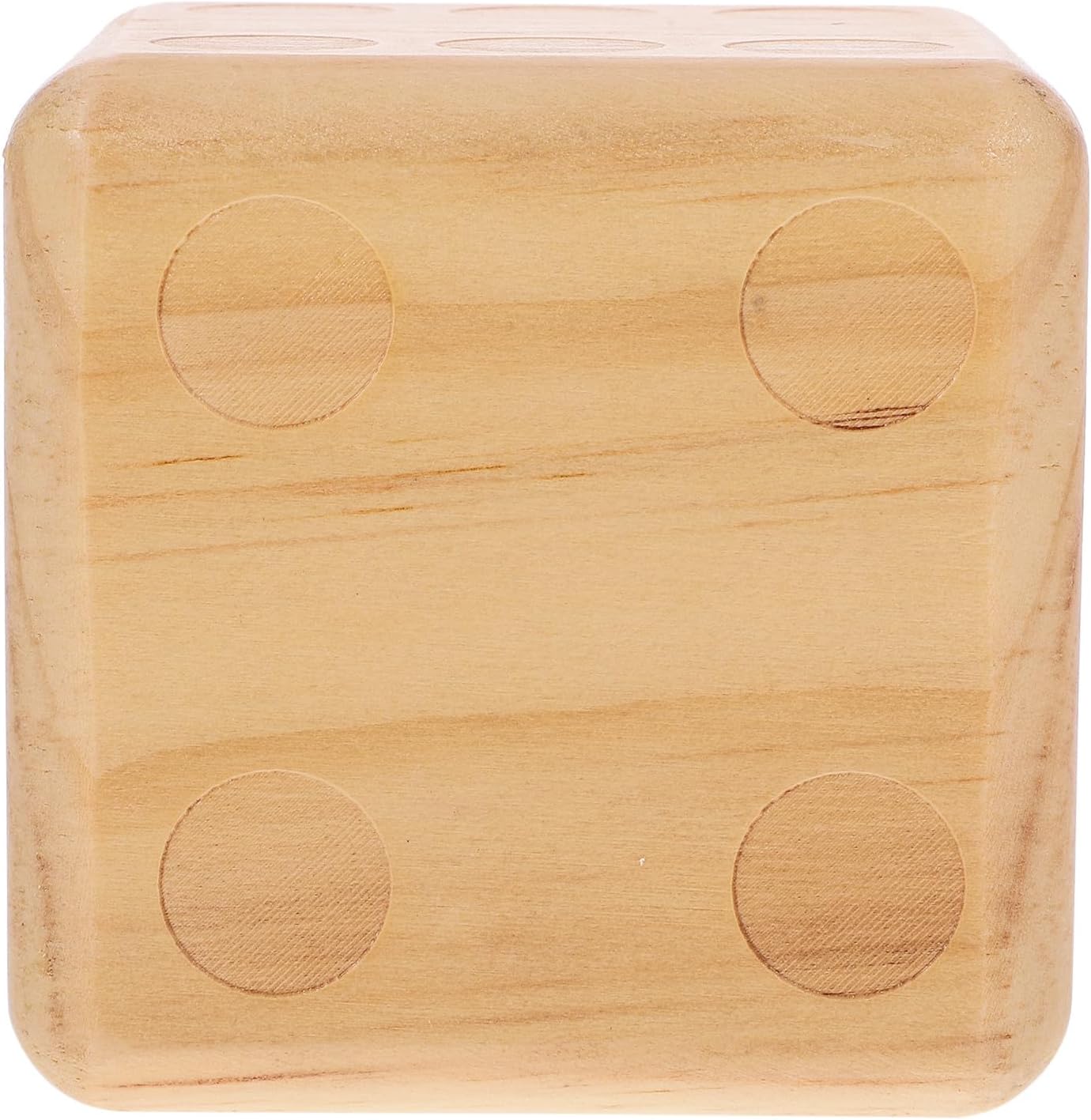 Large Natural Wooden Game Dice with Safety Round Corner Design for Family Gathering and Picnic, Smooth Beige Wooden Dice Prop for Outdoor Lawn and Backyard Games