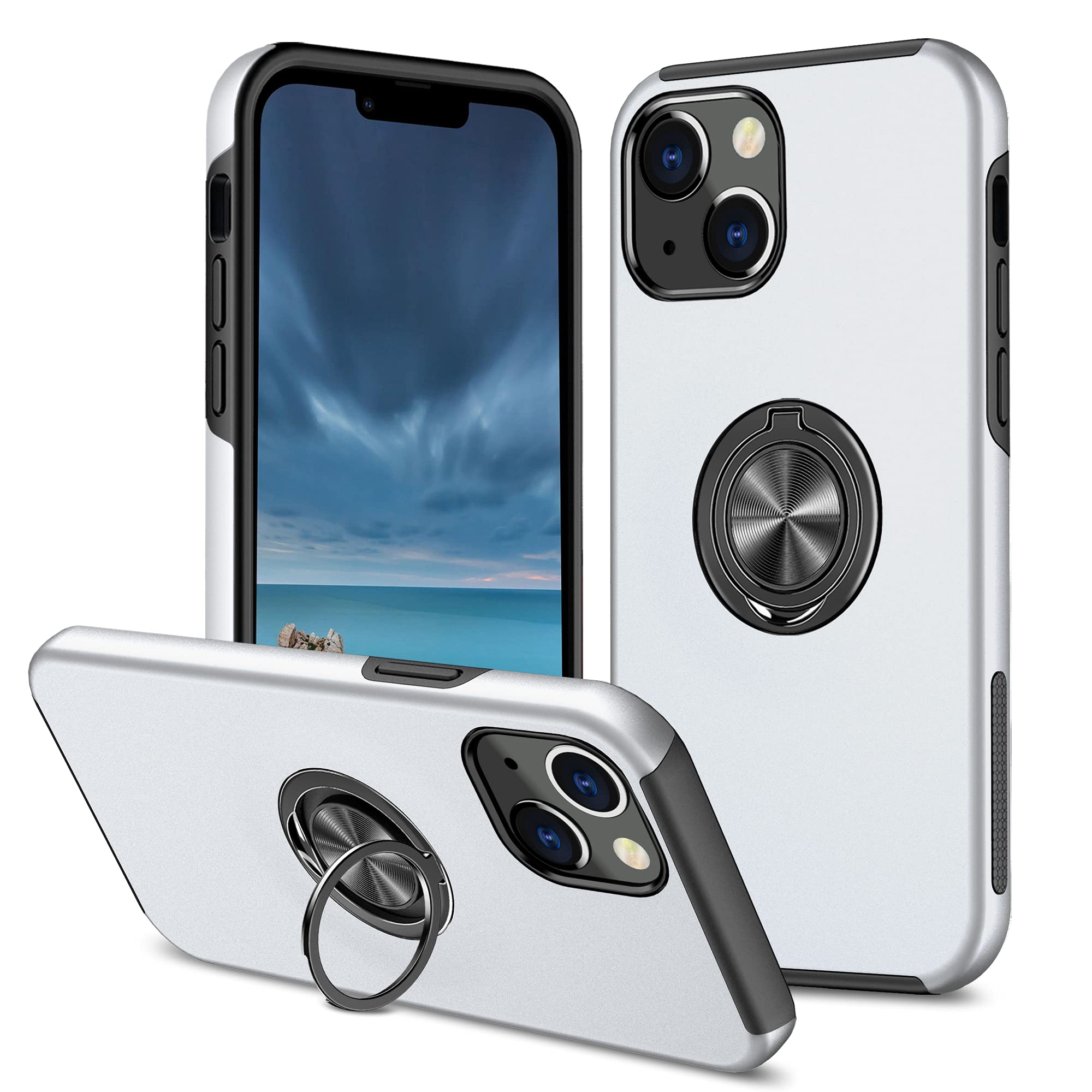 Custodia SORAKA Per IPhone 14 Plus Con Anello Supporto Invisibile E Piastra Magnetica - Antiurto Grado Militare