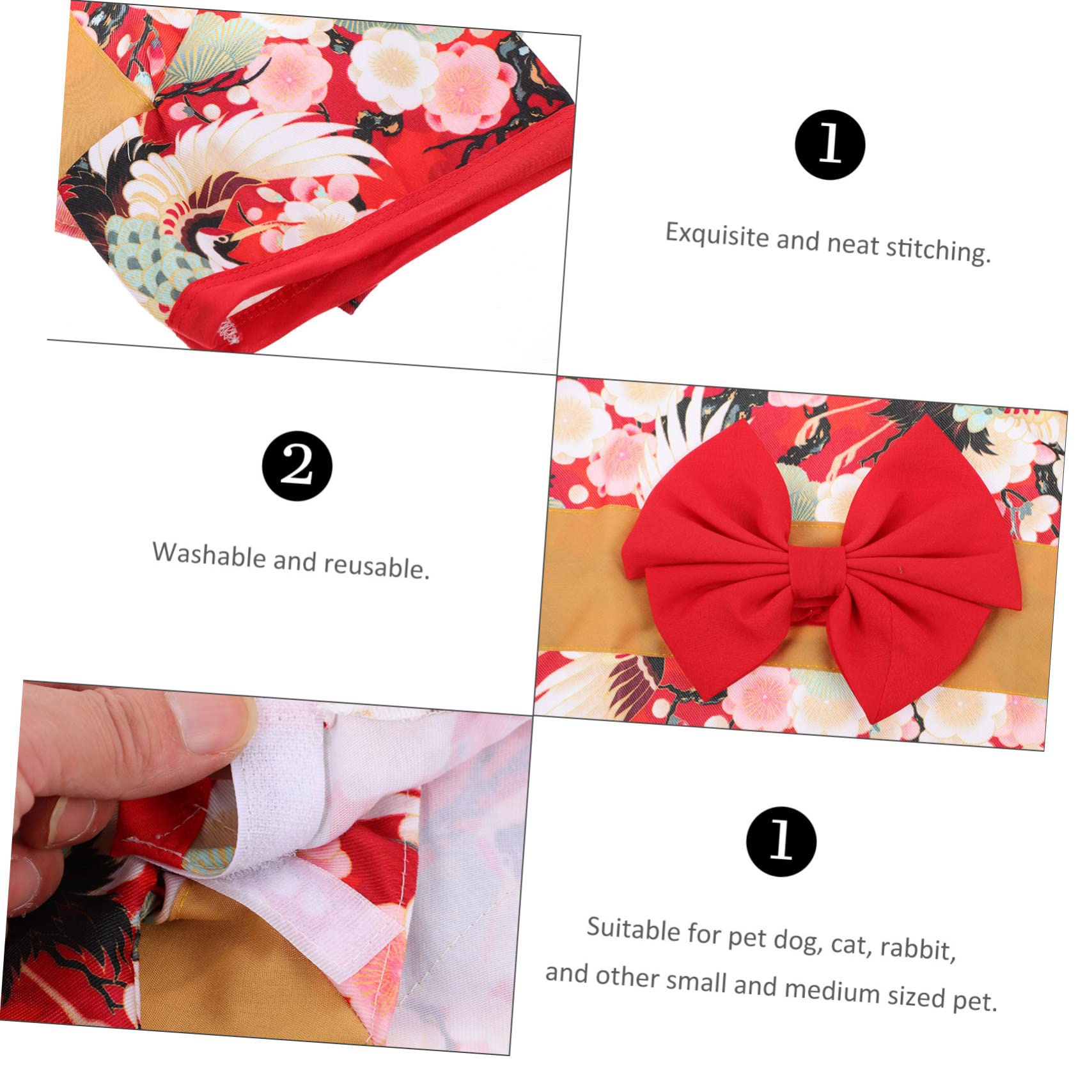 SUPVOX 3pezzi Kimono Giapponese Per Cani Abbigliamento Elegante Per Corgi e Altri Pet Vestito Per Occasioni Speciali e Feste Abbigliamento Per Animali Domestici Morbido e Lavabile