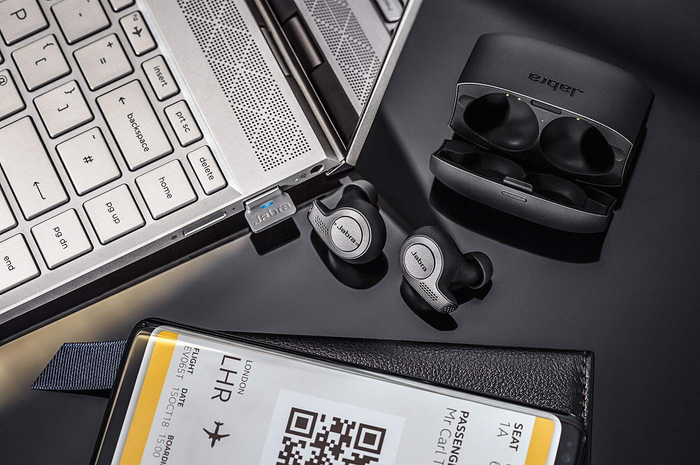 Jabra Evolve 65t True Wireless Bluetooth Earbuds, UC Optimized
