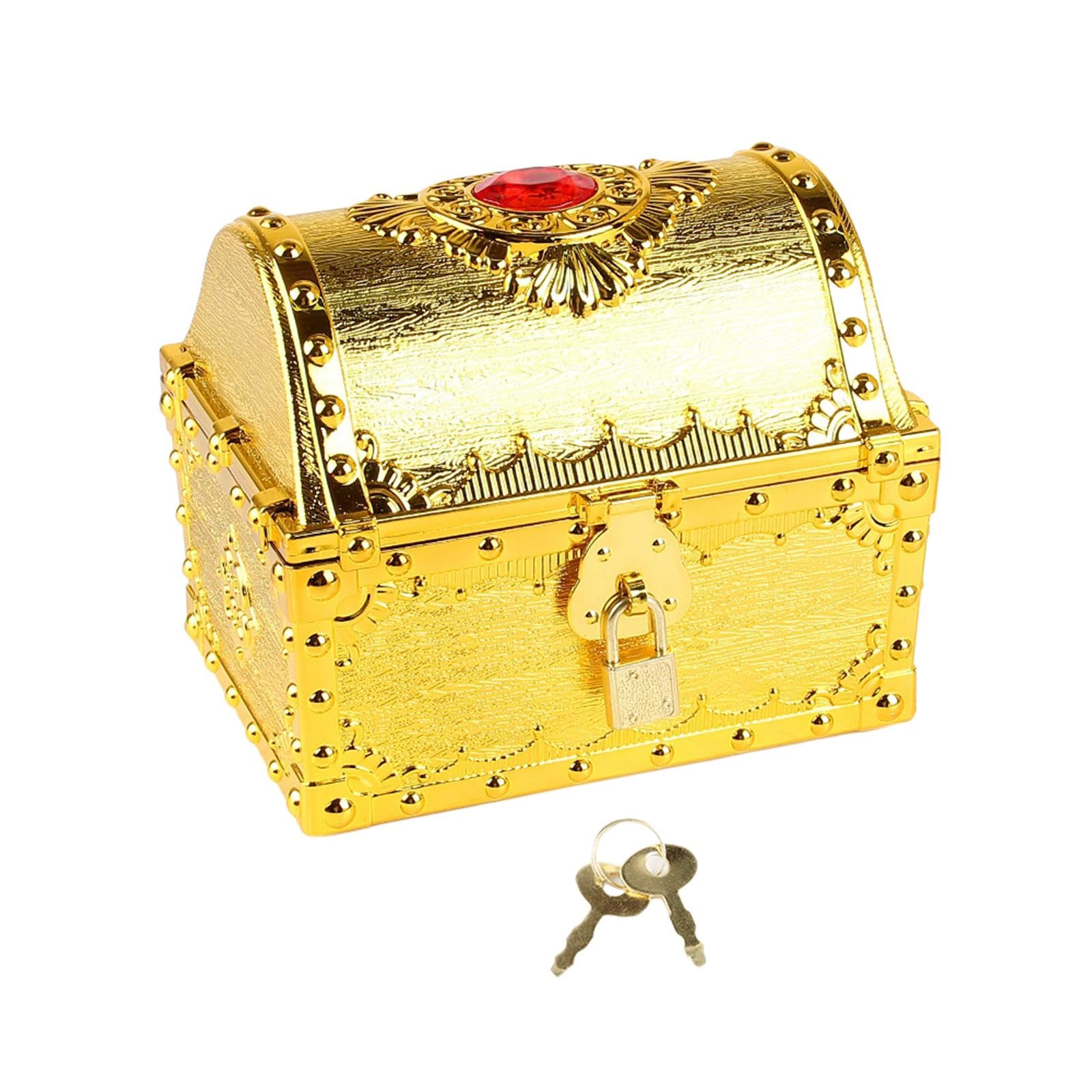 MERISHOPP®Treasures Collection Storage Box Props Pirate Treasure Chest for Kids Prizes Aureate|Home & Garden | Kids & Teens at Home | Furniture |1 Treasure Chest-image-14