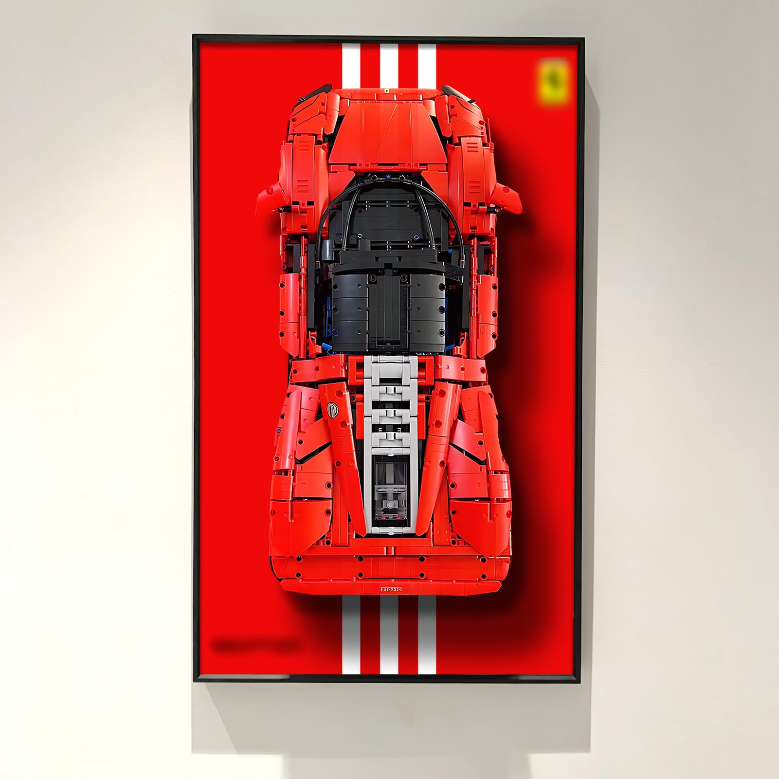 WETCEAOM Display Wallboard for Lego Technic Ferrari Daytona SP3 42143 Race Car Model, Gift Ideas for Lego Car Wall Mount Display Frame Fans, Size: