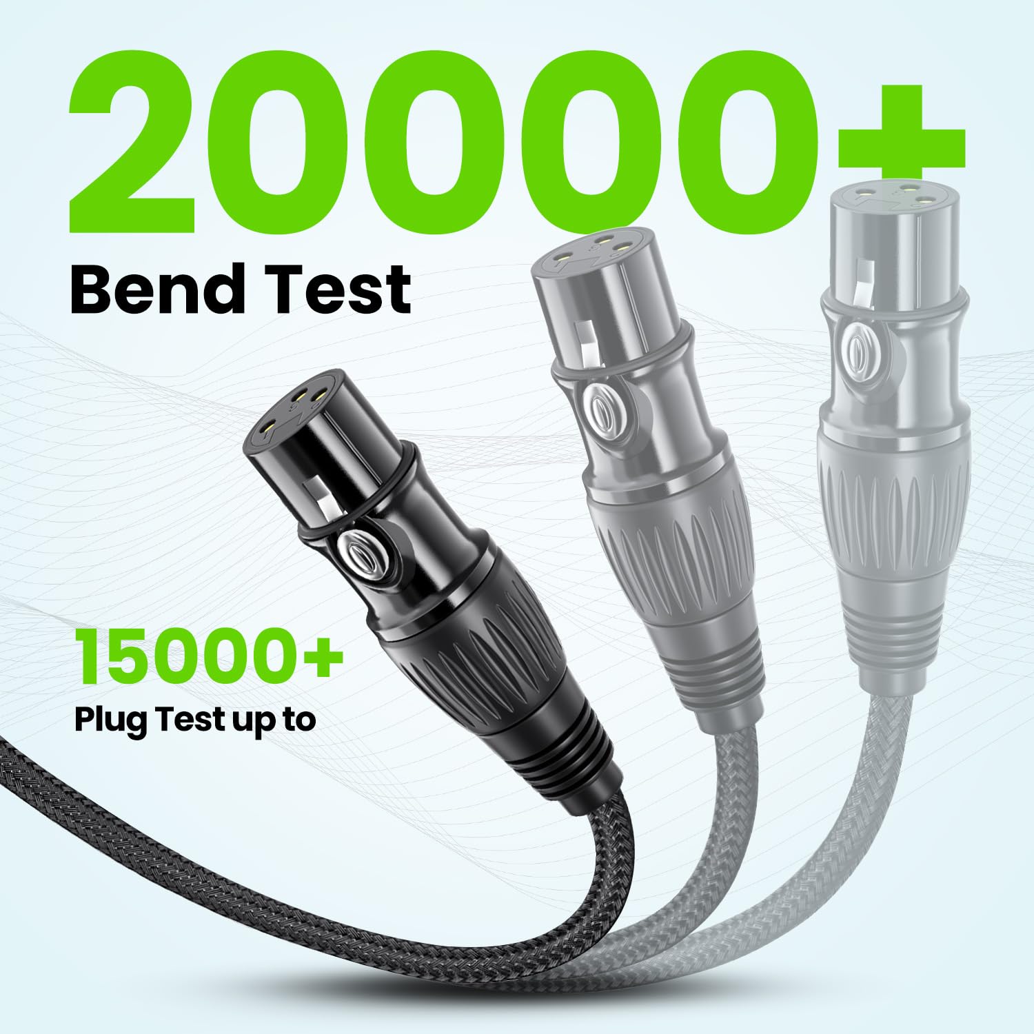 XLR Cable 10ft 2 Pack, Male to Female XLR Microphone Cable, Gold-Plated 3-Pin Oxygen-Free Copper (OFC) Shielded Nylon Braided Mic Cord for Mixer, Speaker Systems, 10 Foot - Image 5