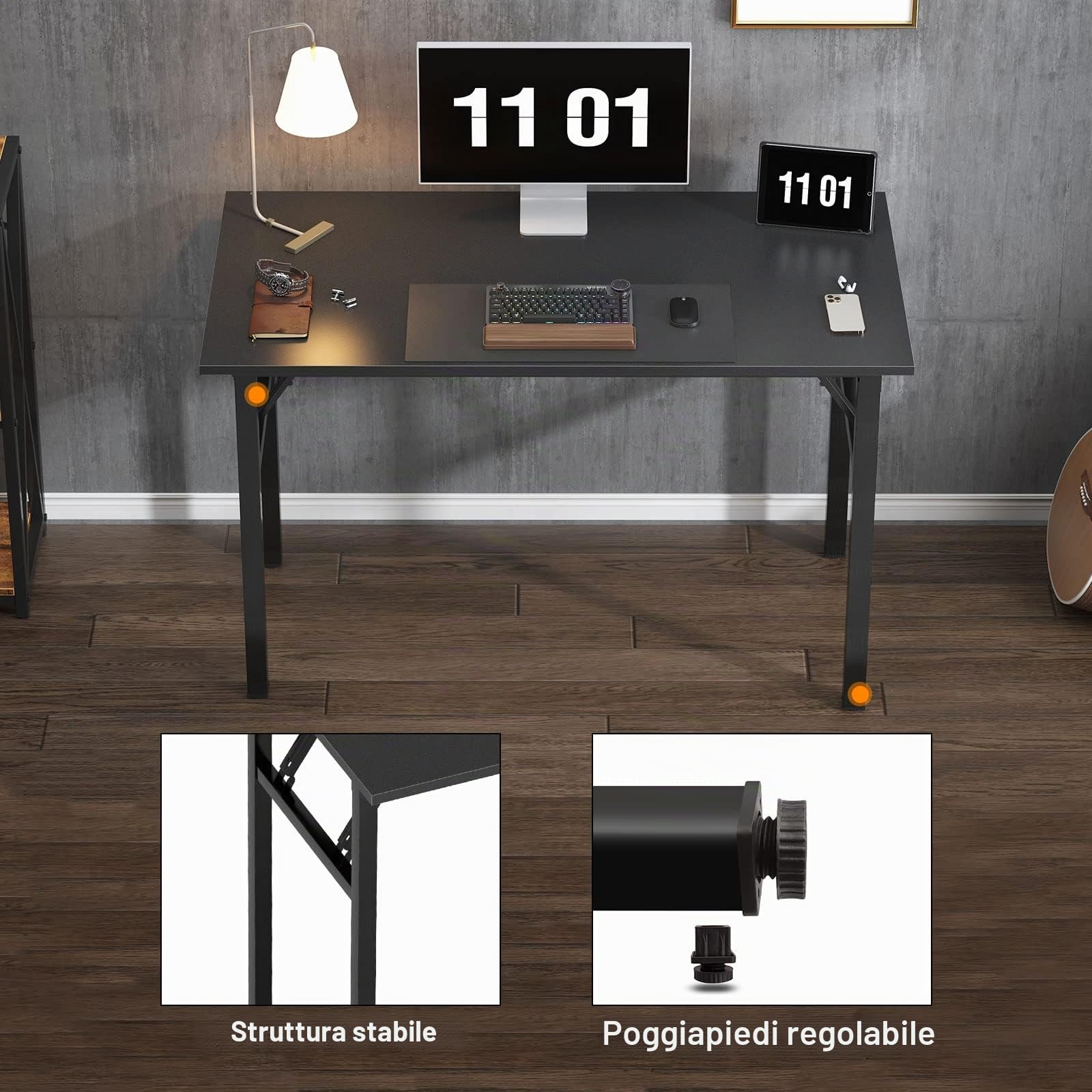 SogesPower Tavolo pieghevole, tavolo per computer, tavoli portatili ad alte prestazioni per l'home office, campeggio, postazione di lavoro, scrivania da studio, tavolo da conferenza per l'home office