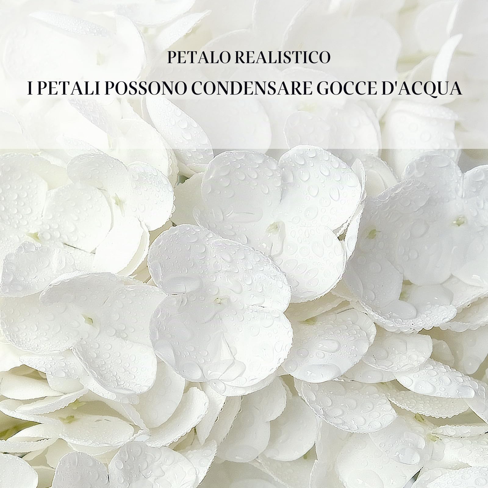 JINWOE Fiori artificiali di ortensia bianca, 3 pezzi, grandi 53,3 cm, realistici fiori di seta in lattice di seta, fiori finti realistici, per bouquet di nozze primaverili, centrotavola, interni e