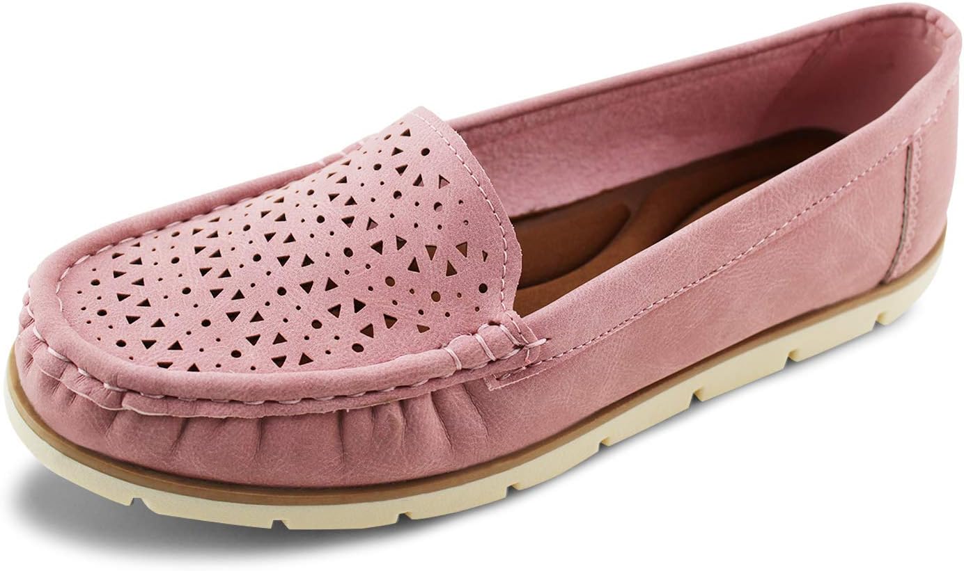 JABASICWomens Penny Loafers Breathable Slip on Flat Shoes Moccasins