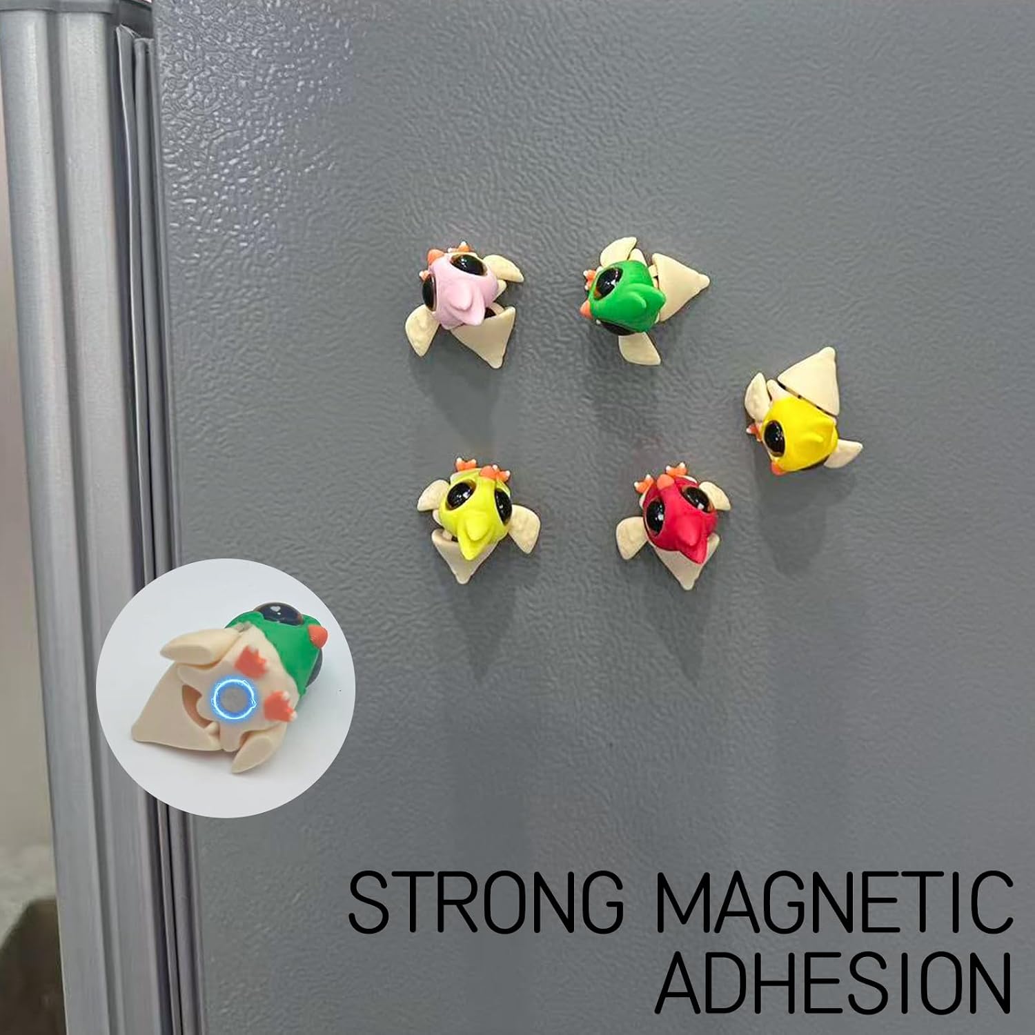 5 Pieces 3D Printed Articulated Bird Refrigerator Magnets | Decorative Fridge Magnets for Photo Displays & Memo Notes | Strong Magnetic | Ideal for Office Home Decor image 2