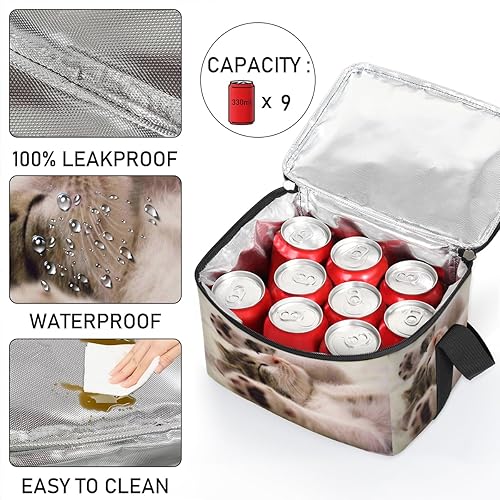 Miniatura 5 de Bolsa de almuerzo con aislamiento de gato para mujer, reutilizable, bolsa cuadrada de comida para adultos y hombres, lonchera más fresca para el