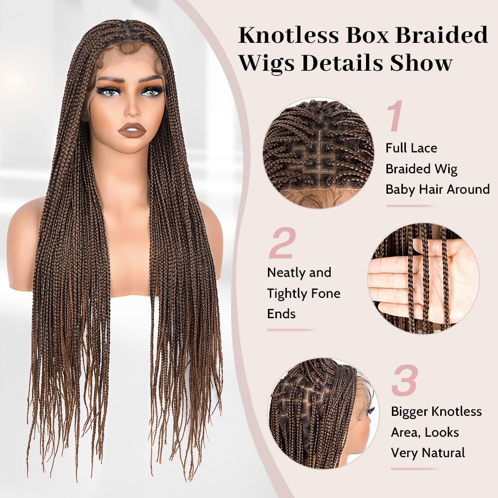 Amazon.com : Suntefic Knotless Box Braided Wigs for Black  display picture 2