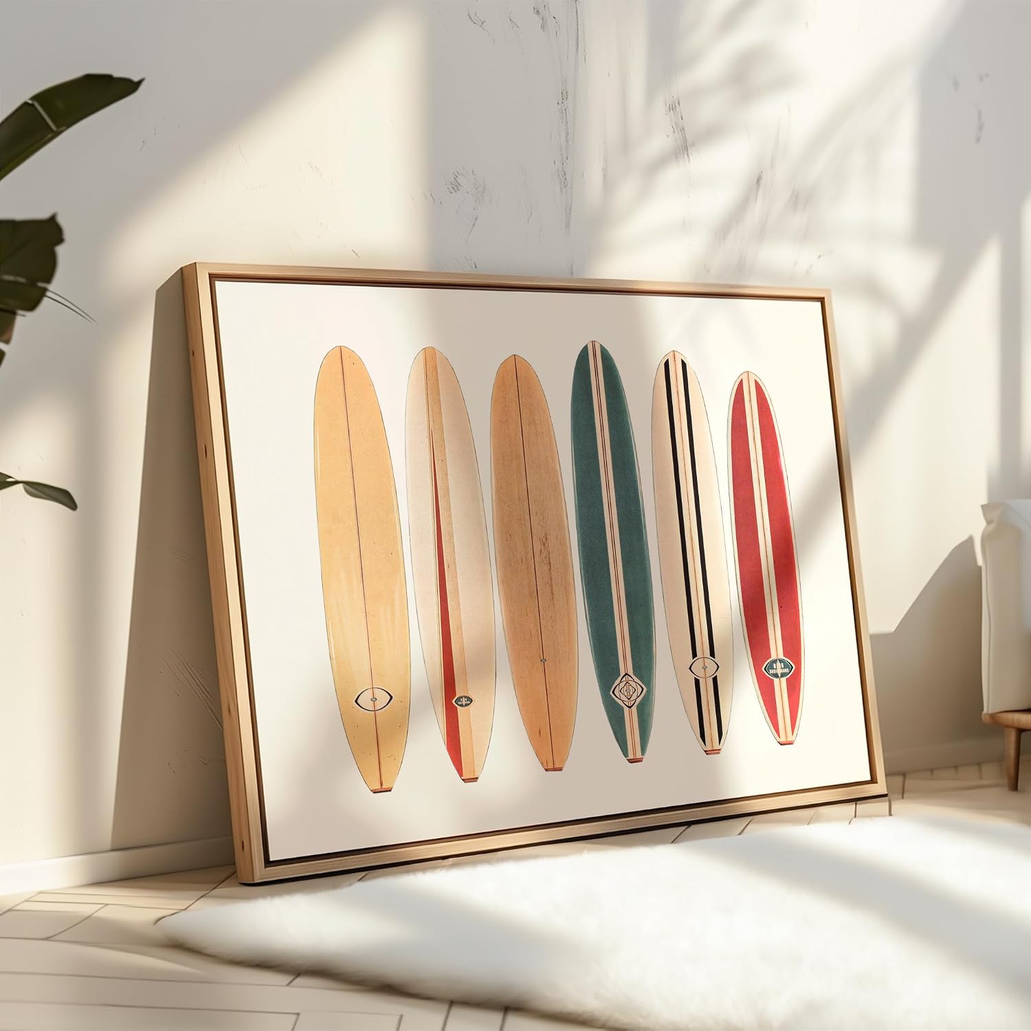 Poster Master Surfboards Poster - Longboards Print - Surfing Art - Boho Art - Gift for Men, Women & Surfers - Minimal Decor for Bedroom, Living Room, Ocean or Beach House - 8x10 UNFRAMED Wall Art