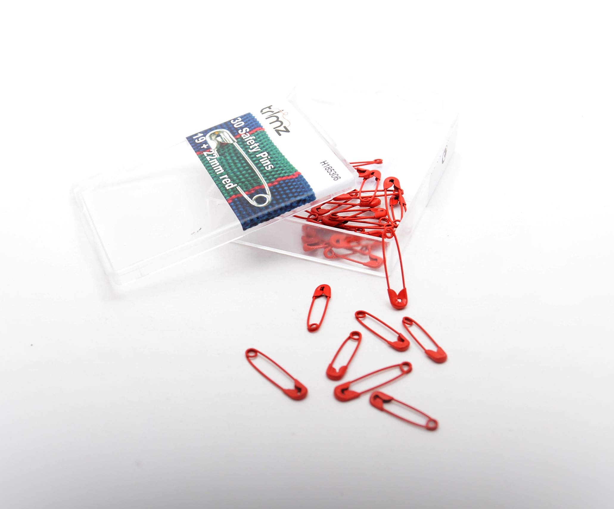 30pces x Red safety pins 19mm - 22mm
