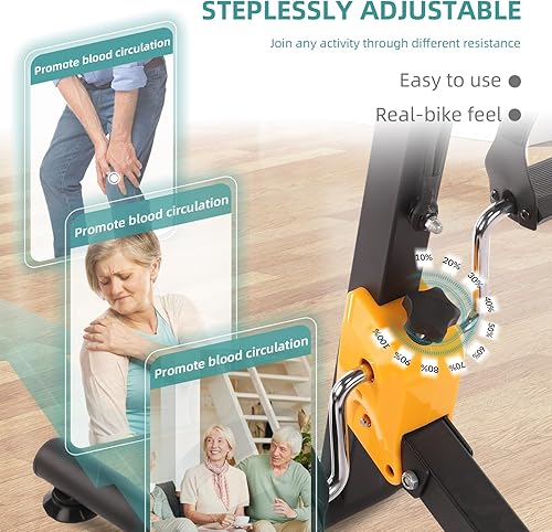 Miniatura 3 de MEETWARM Pedal Exerciser Under Desk Exercise Peddler Arm Leg Folding Mini Stationary Peddler Bike with LCD Display Portable Bicycle Exerciser Machine