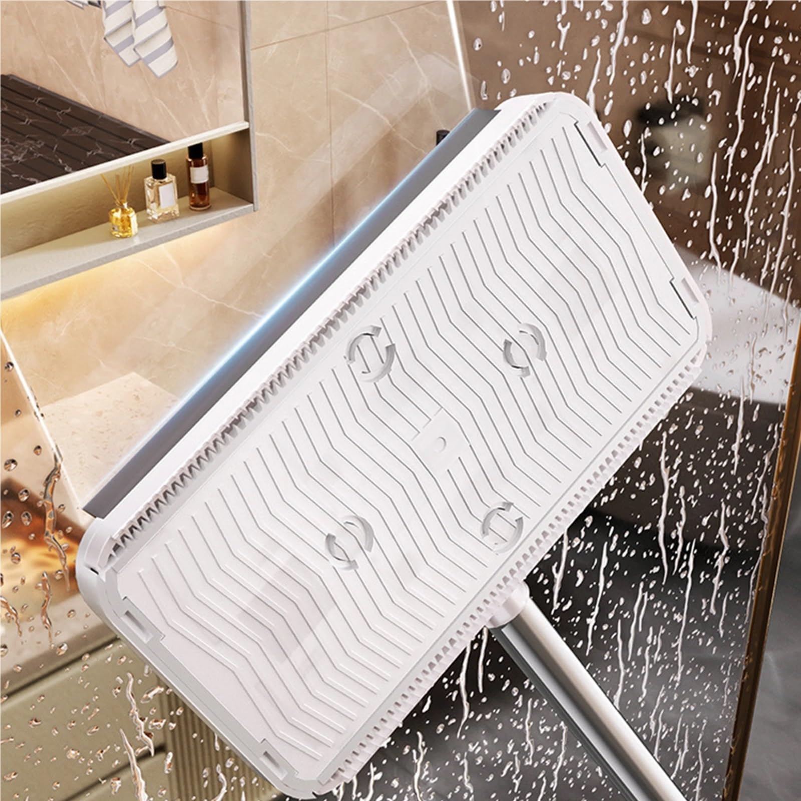 Mini fregona sin Contacto con Cabezal de Bloqueo y paños Barrido, fregonas prácticas Que cambian Tela for Suelos 110cm, 2 uds para Limpieza de Paredes Azulejos