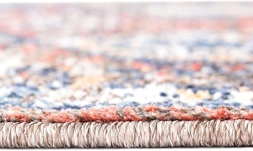 Miniatura 5 de Unique Loom Aramis Collection - Alfombra de área (2 pies x 3 pies 1 pulgada, rectangular, rojo óxidoazul)