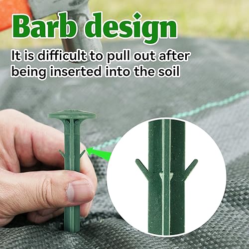 Miniatura 3 de Anclajes de plástico de alta resistencia de 4.3 pulgadas, 60 estacas de jardín, para bordes de paisaje, barrera de malezas, césped, lonas, etc