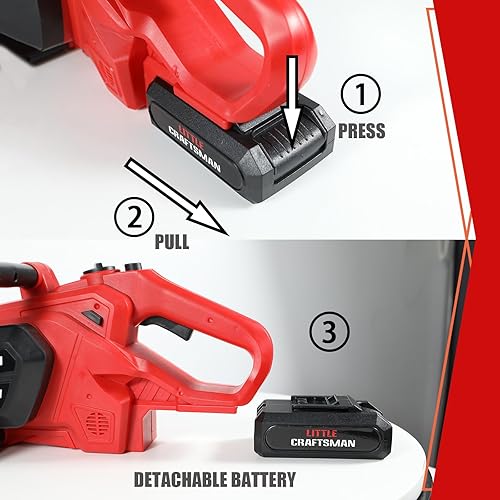 Miniatura 6 de Motosierra de juguete para niños, serie de juegos de simulación para niños con cadena giratoria y sonidos realistas, juego de herramientas de