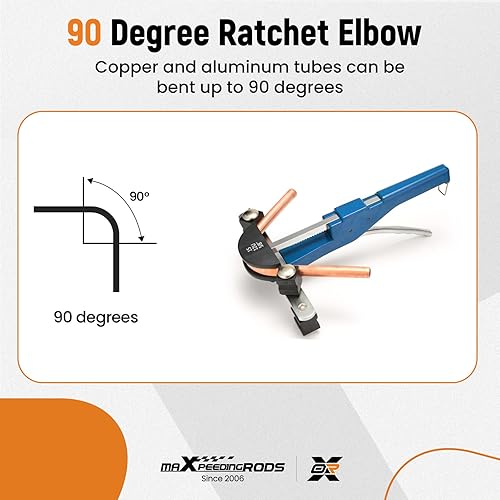 Miniatura 5 de maXpeedingrods Juego de doblador de tubos de tubería, kit de doblador de tubos de trinquete de 1/4 a 7/8 pulgadas, herramienta de flexión de tubos