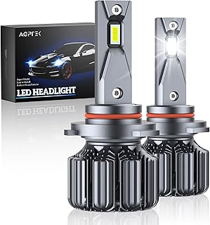 AGPTEK 9005/HB3 LED Headlight Bulbs, 70W 12000Lumens 400% Brighter LED Headlights Conversion Kit Car Light Bulb, 6000K Cool White IP68 Waterproof, CSP LED Chips, CANBUS Built-in, Pack of 2