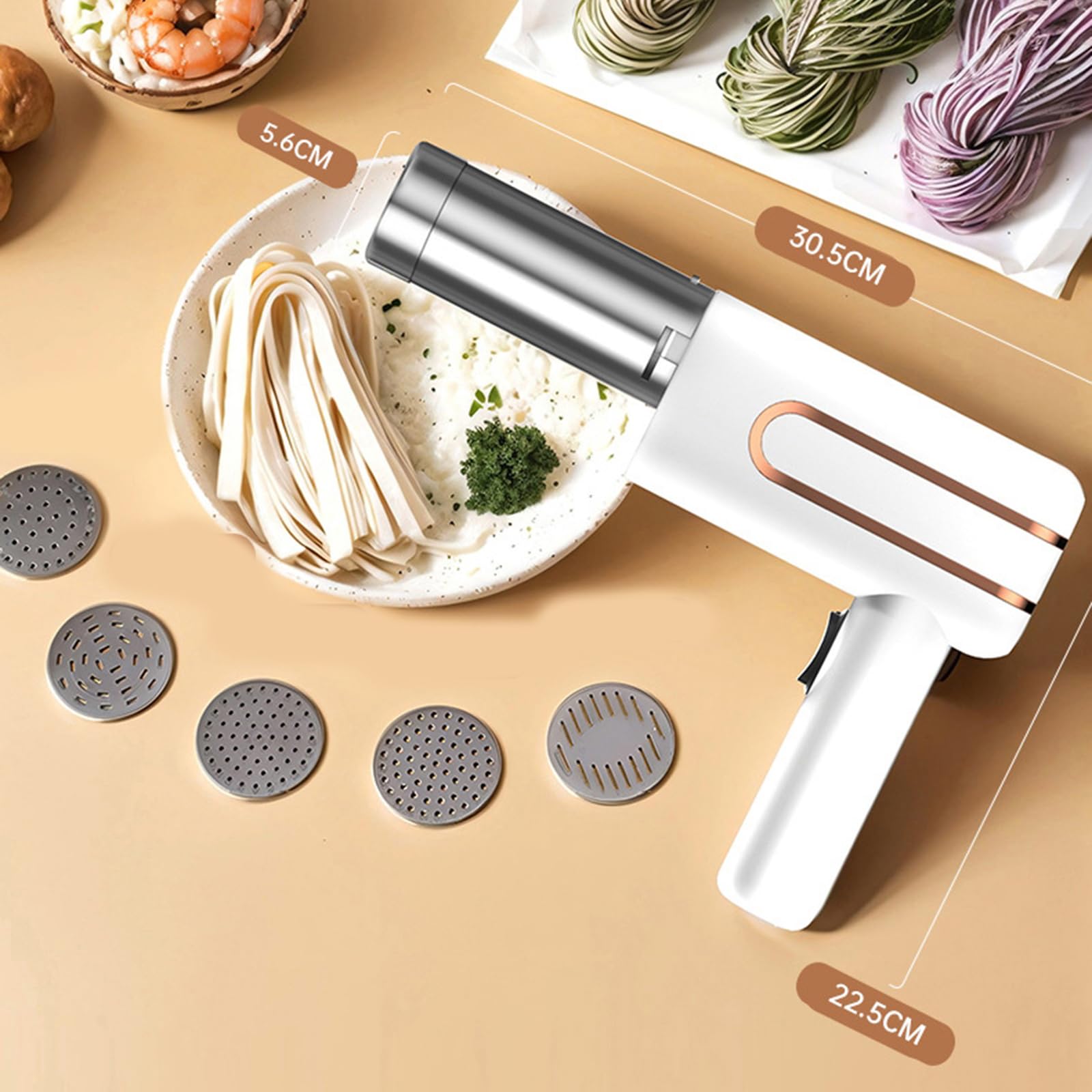 Generico Macchina per Pasta elettrica Senza Fili Portatile per Pasta 2400mah Pressa per Pasta per pressa elettrica per Cucina Fatta in casa