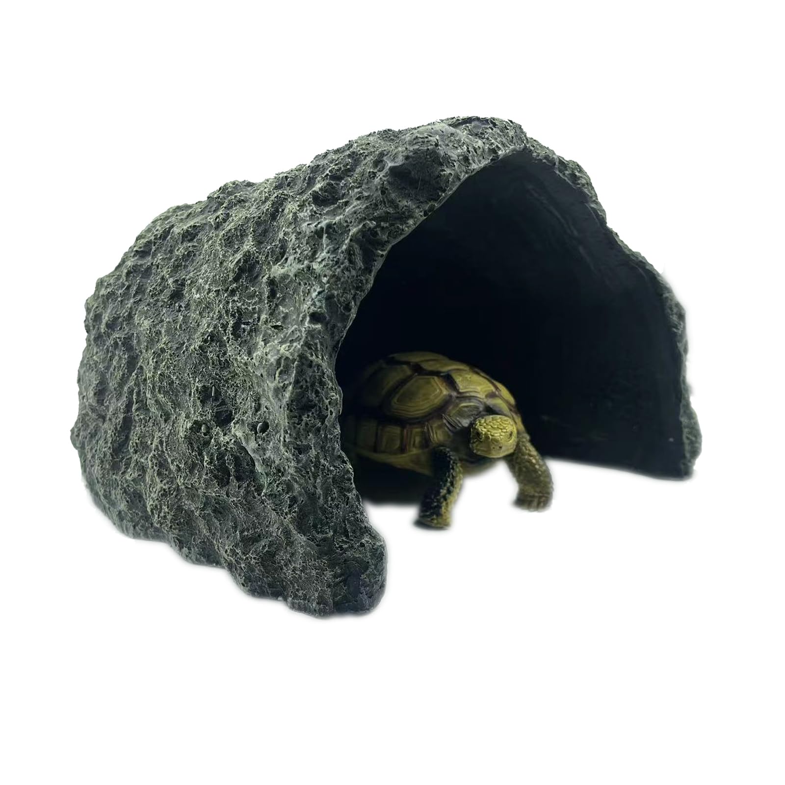 Escondite de reptil y cuevas XL de resina de simulación de roca de reptil ocultar terrario hábitat decoración escondite de dragón barbudo para lagartos dragón barbudo bola pitón serpientes tortuga