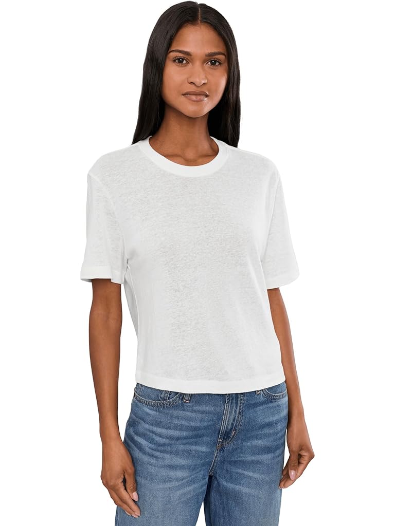 Beige AG Charlie Relaxed Short Sleeve Crew Tee