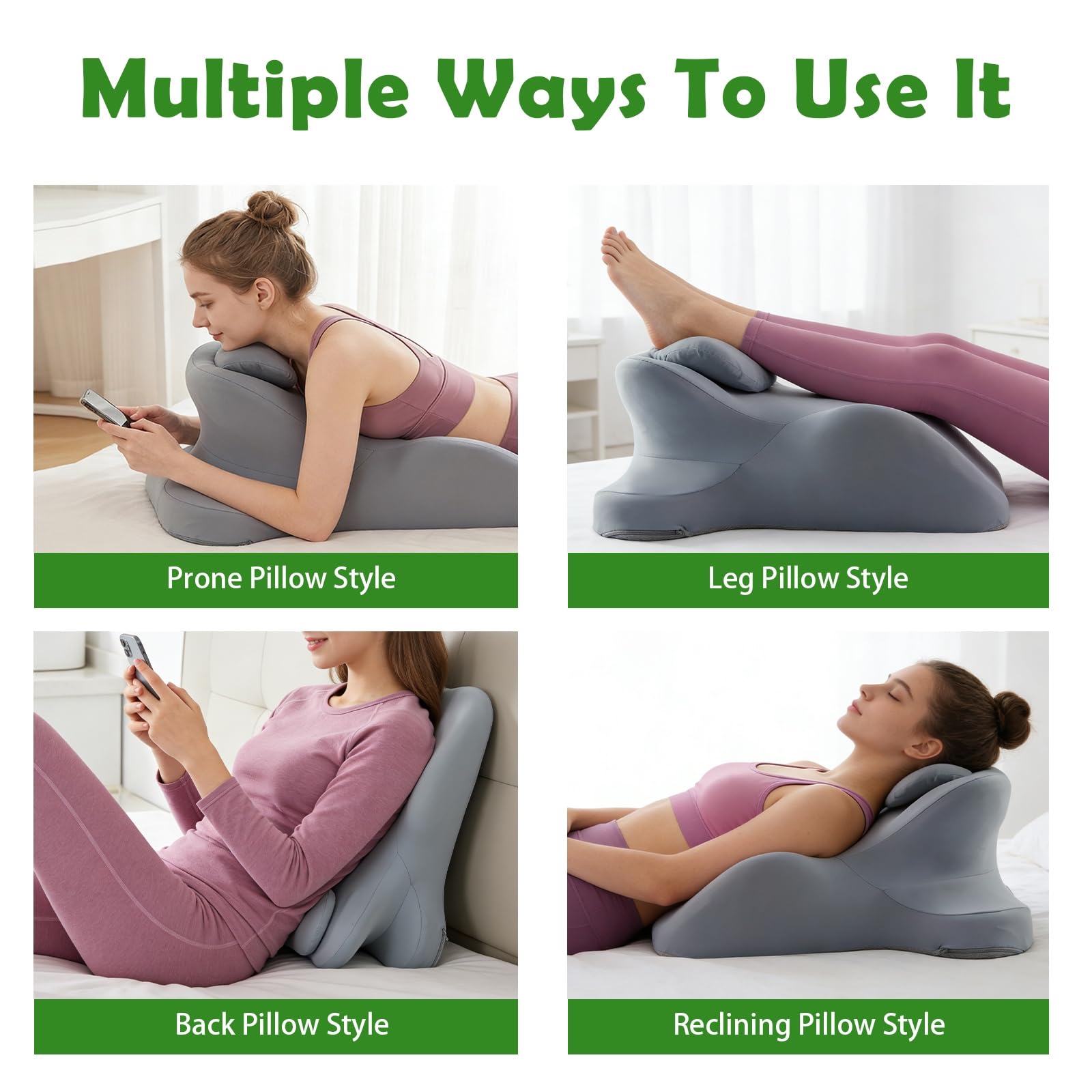 Ergonomisches Keilkissen aus Memory-Schaum, 27° Bettkeilstütze